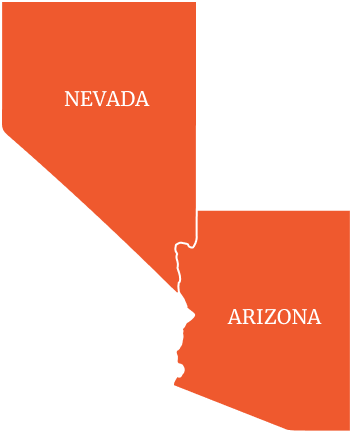 a map of the state of nevada and arizona